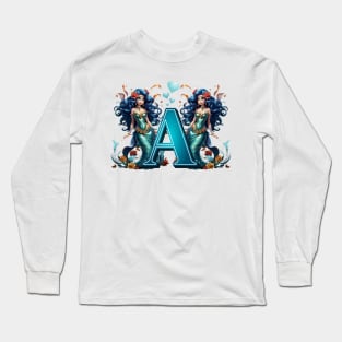 Mermaid Alphabet The Letter A Long Sleeve T-Shirt